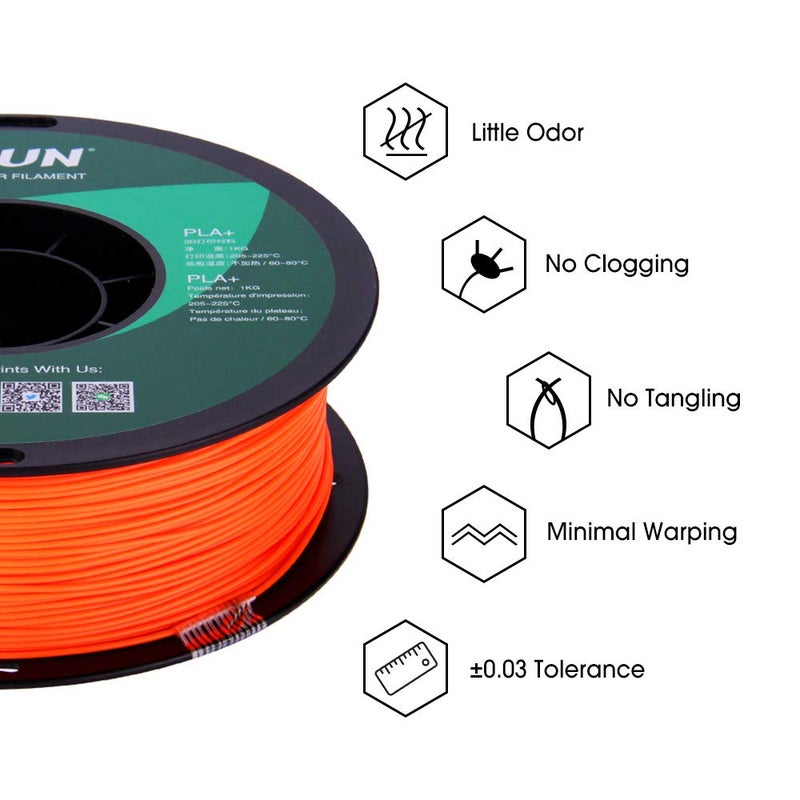 eSUN PLA PRO (PLA+) 3D Printer Filament, Dimensional Accuracy +/- 0.03mm, 1kg, Plastic Spool, 1.75mm, Orange - Image 5